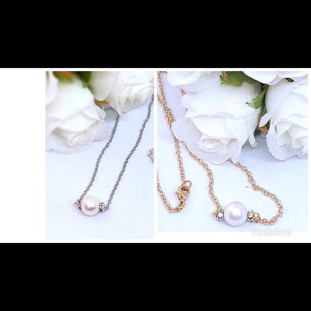 Single Genuine White Freshwater Pearl Necklace